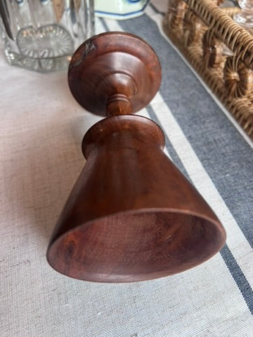 Vintage Turned Wood Goblet – Unmarked Decorative Wooden Chalice