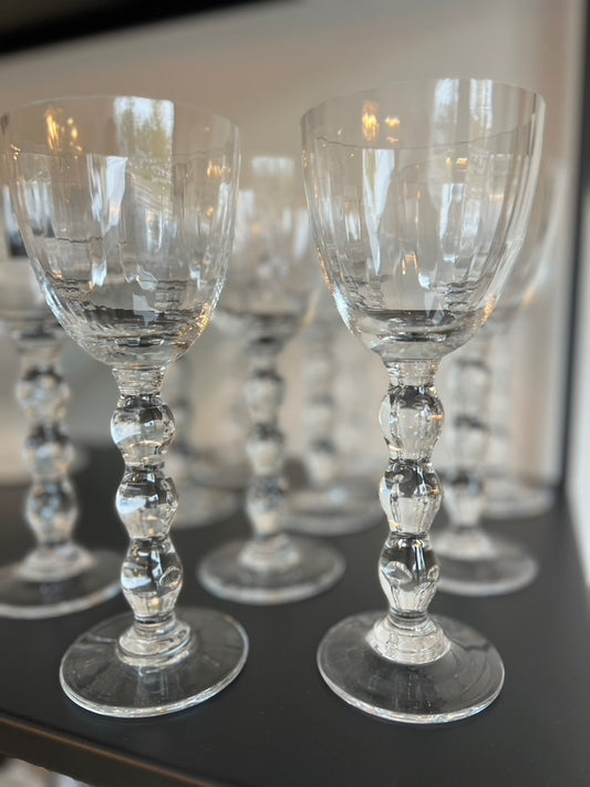 Optic Glass Stemware, Set of 10