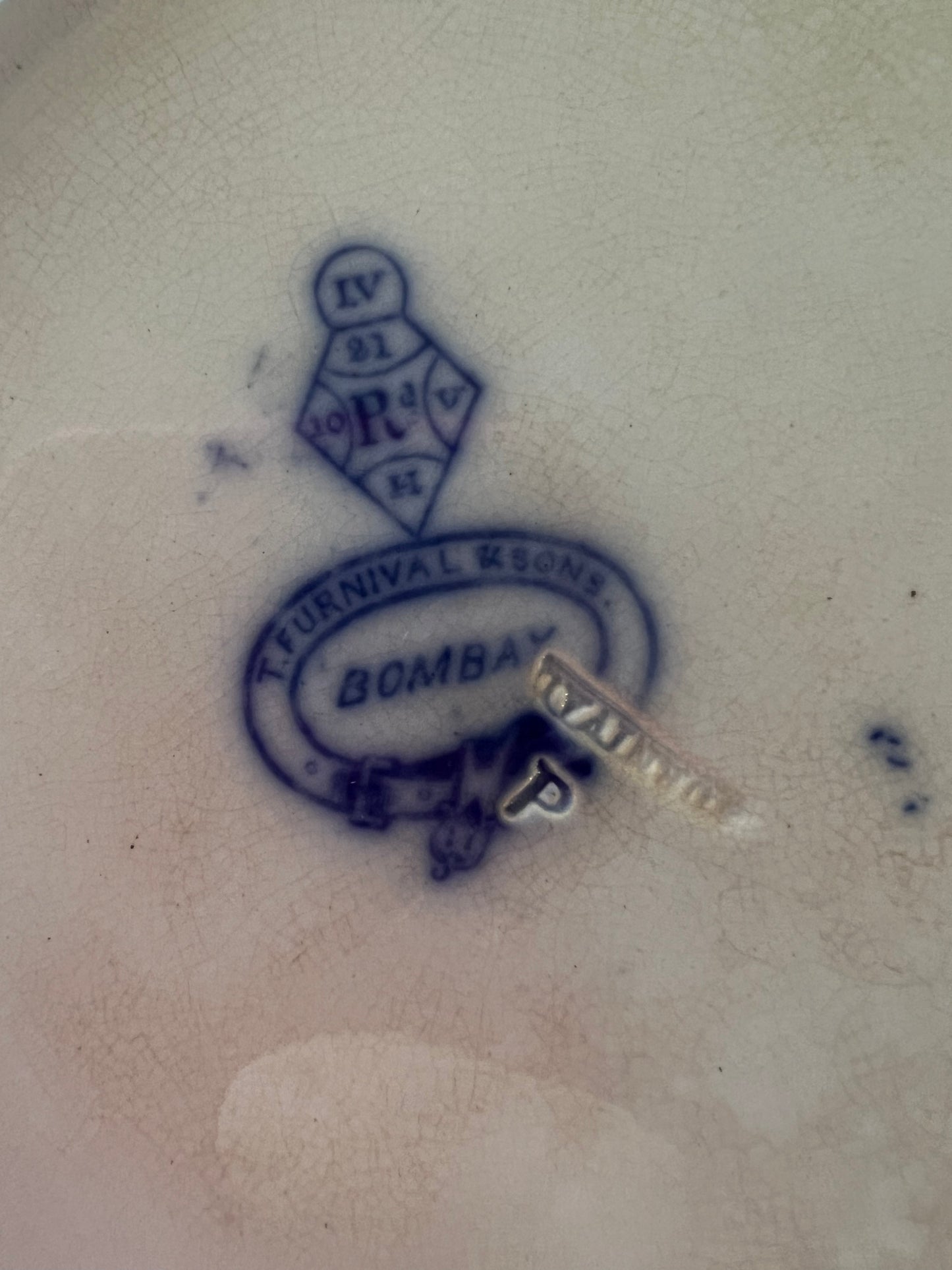 T. Furnival & Sons Flow Blue Plate