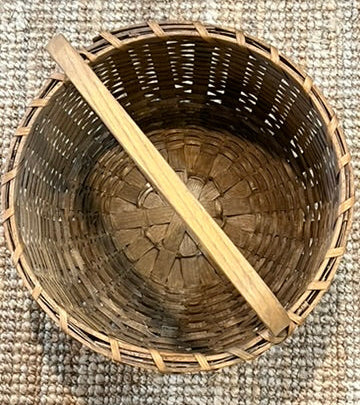 Antique Basketville Hoop Handle Gathering Basket, Made in Vermont