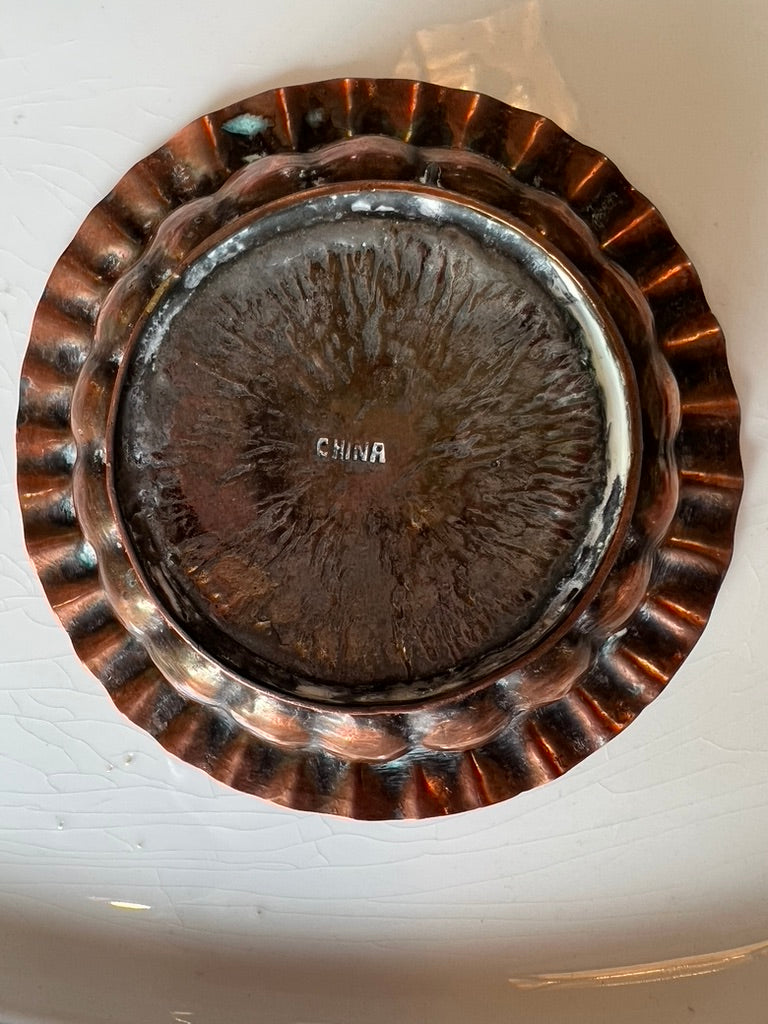 Vintage Hand-Hammered Copper Dish