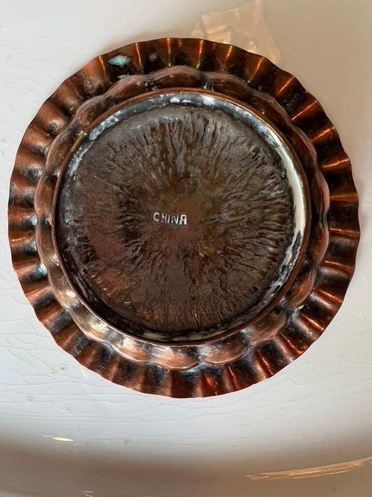 Vintage Hand-Hammered Copper Dish