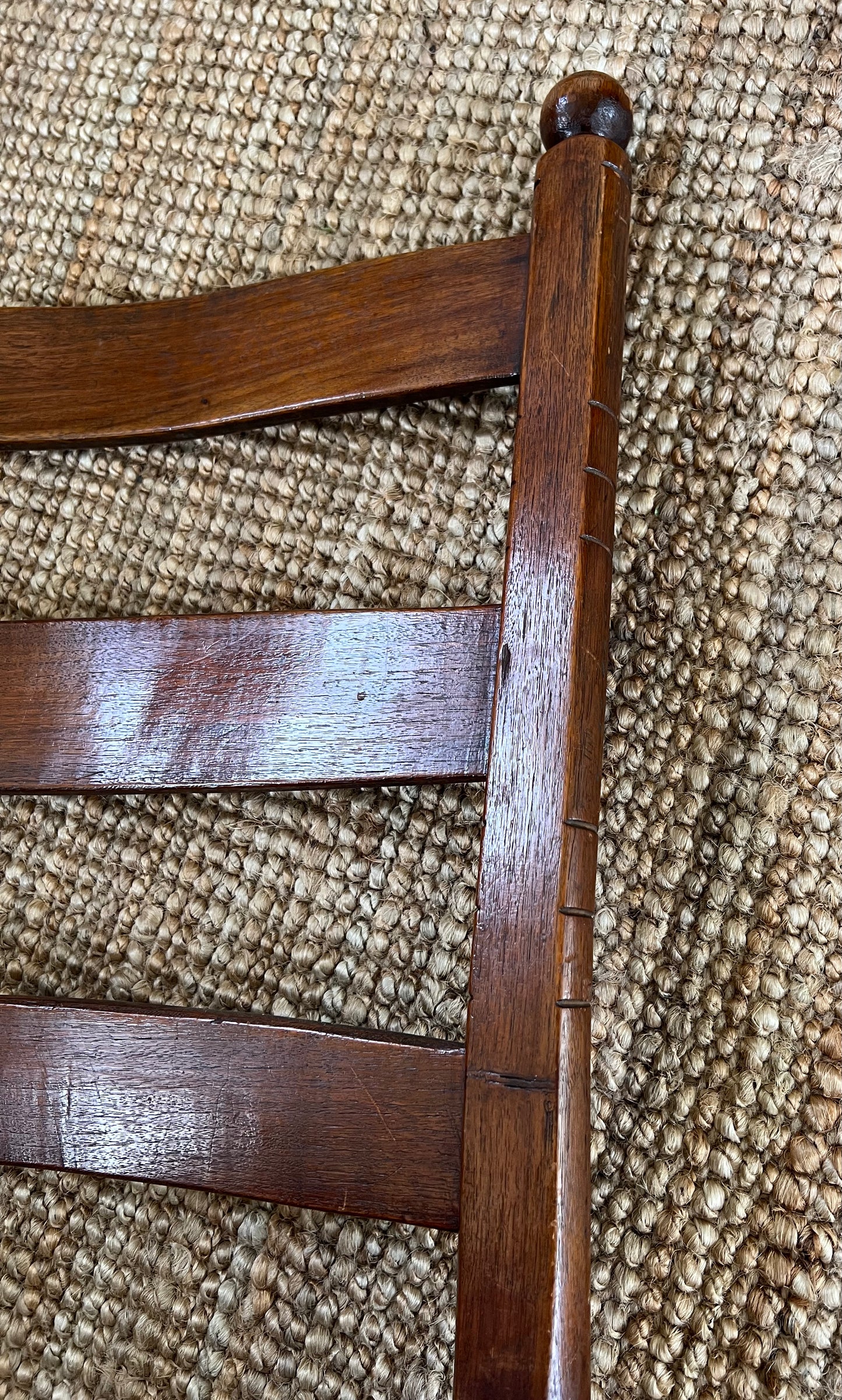 Primitive Ladder Back Chair with Woven Seat