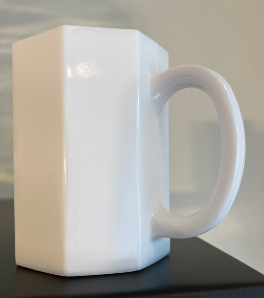 Arcoroc Octime White Milk Glass Coffee Mugs, Set of 8