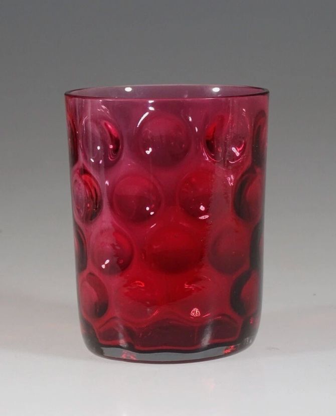 Victorian Cranberry Coinspot Glass Tumbler