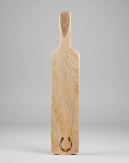 Handmade Flame Birch Wood Board with Horseshoe Design