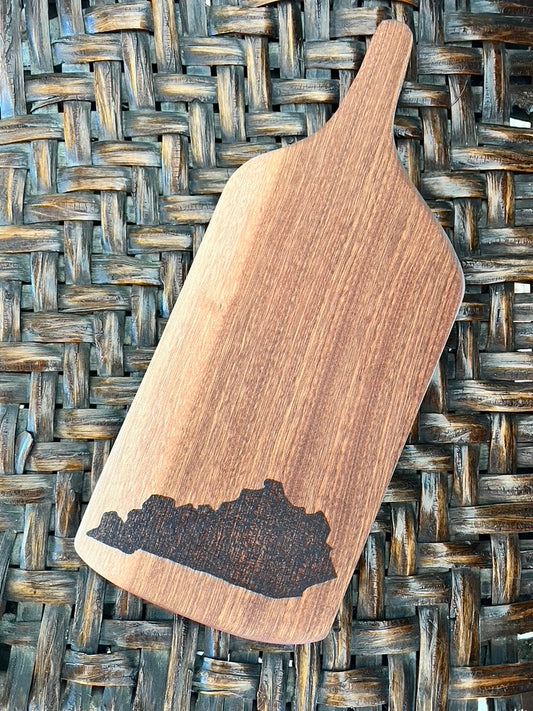Handmade Sapele Wood Serving Board with State of Kentucky Design