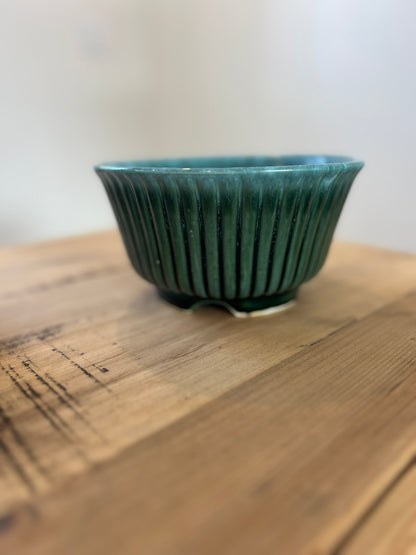 Vintage Green Drip Glaze Hull Pottery Bowl