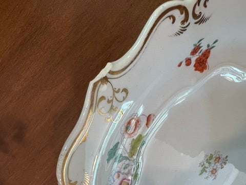 Antique 1883 Wedgwood Opaque Porcelain Plates, Hand-Painted Floral & Gilt Victorian Tableware