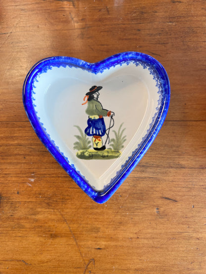 Henriot Quimper Heart Shaped Dish