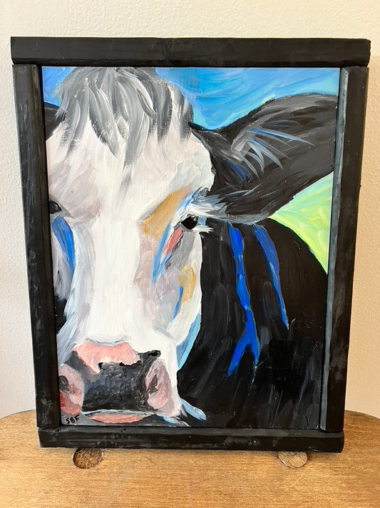 Cow Closeup, Painting by Shelby French