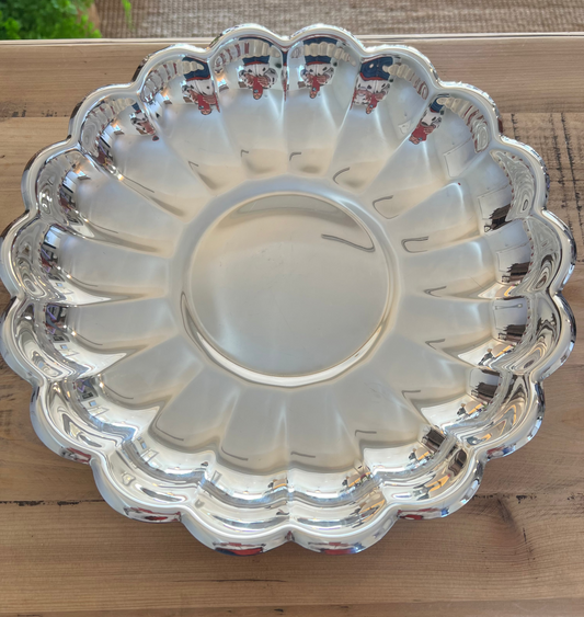 Reed & Barton Holiday Scalloped Silver Plate Bowl