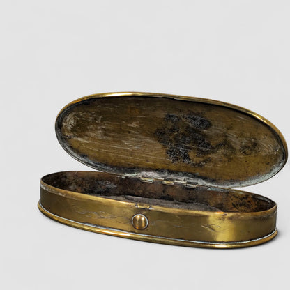 Antique Dutch Brass Oblong Tobacco Box, 18th Century
