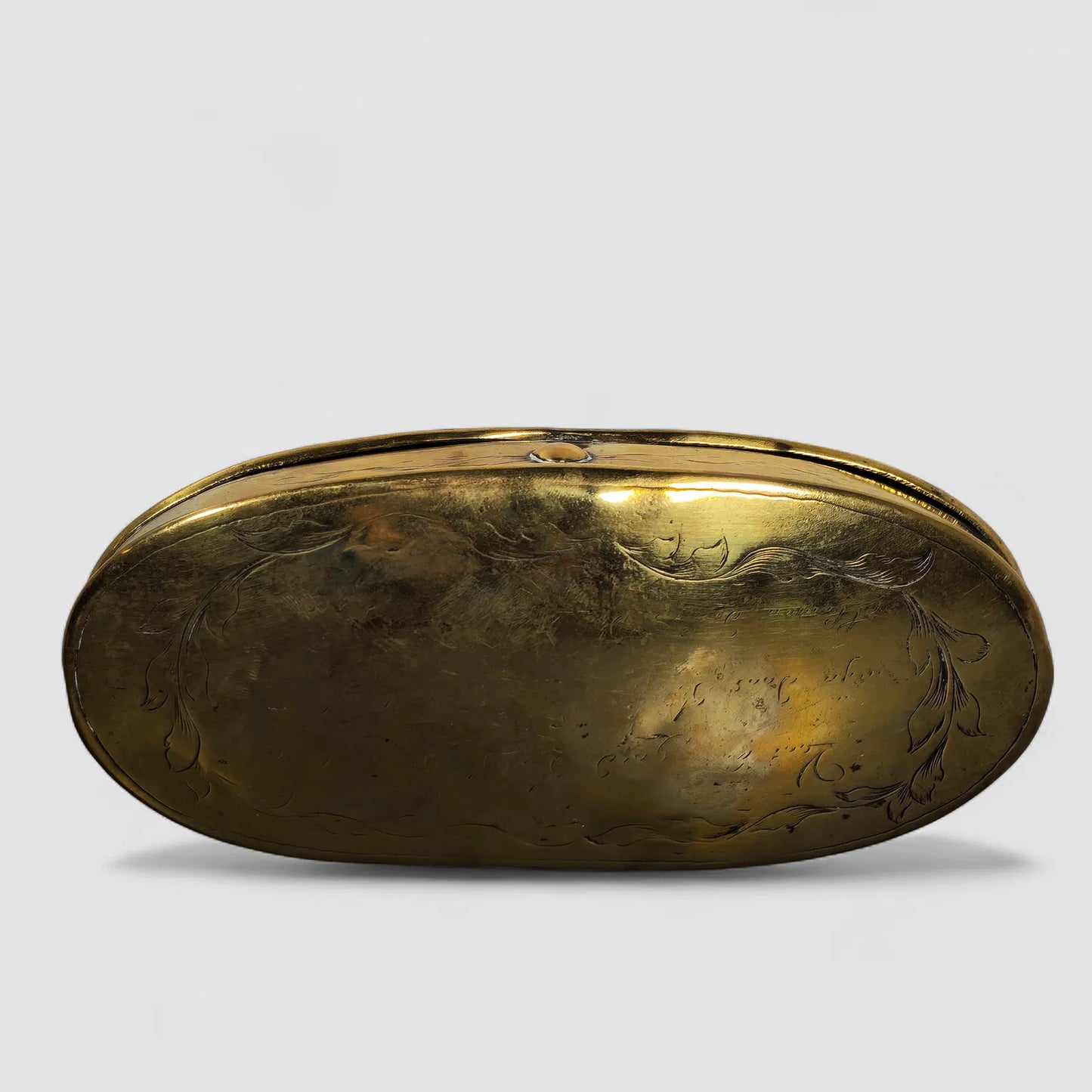 Antique Dutch Brass Oblong Tobacco Box, 18th Century