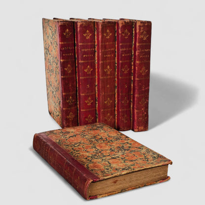 Antique Books, Leather Volumes of "Addison's Work", Set of 6