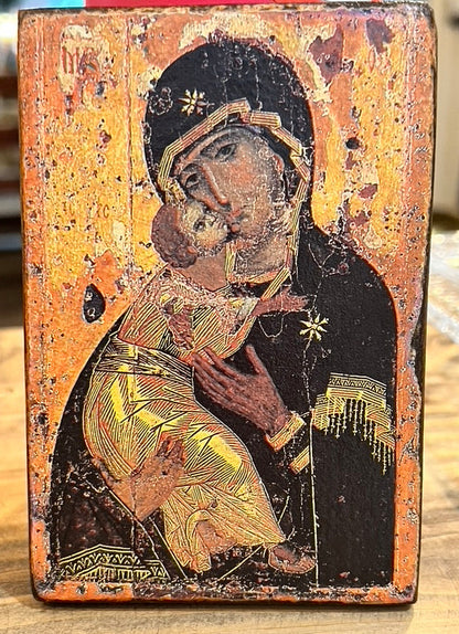 Decoupage Icon on Wood Board