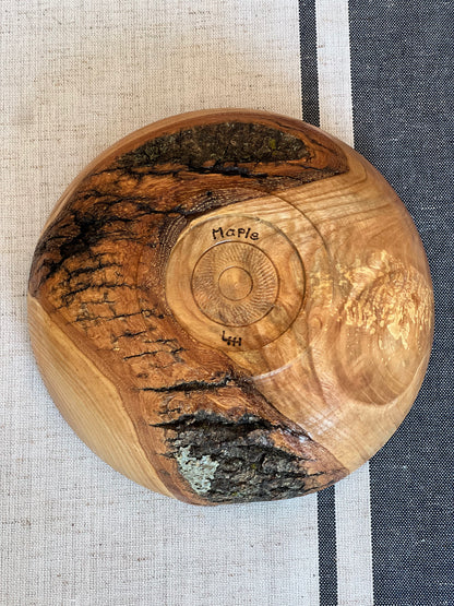 Maple Wood Bowl with Natural Edge Exposure