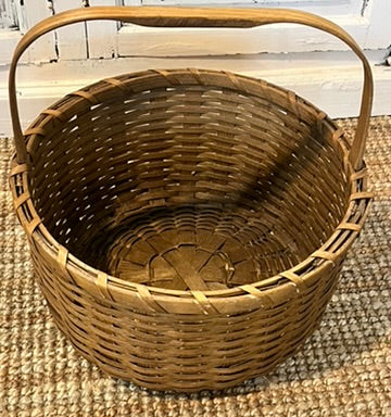Antique Basketville Hoop Handle Gathering Basket, Made in Vermont