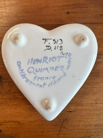 Henriot Quimper Heart Shaped Dish