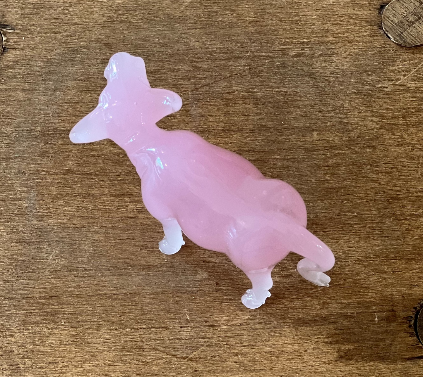 Pink Glass Ox Figurine