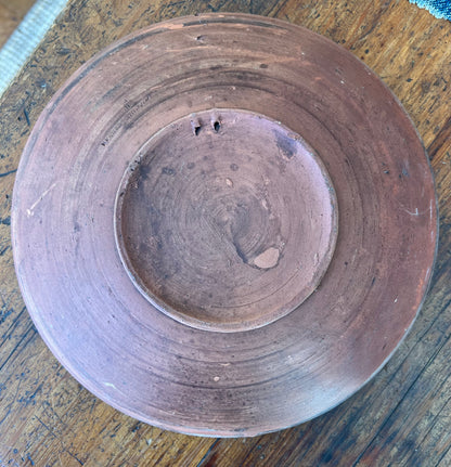 Romanian Pottery Slip Glazed Tree Plates, Set of 5