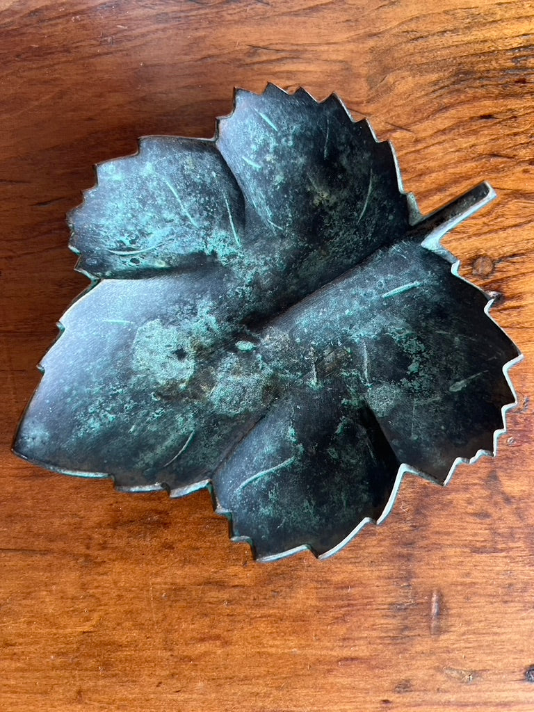 Vintage Metal Maple Leaf Dish