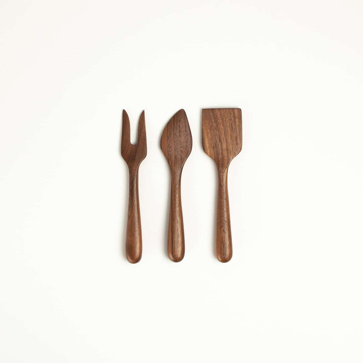 6.5" Handmade Walnut Wood Cheese Set