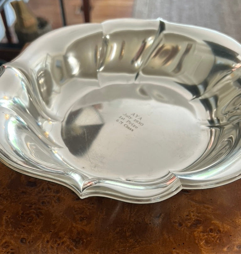 Vintage Chippendale Style Silver Plated Serving Bowl