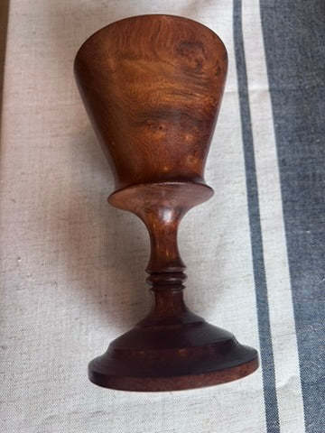 Vintage Turned Wood Goblet – Unmarked Decorative Wooden Chalice