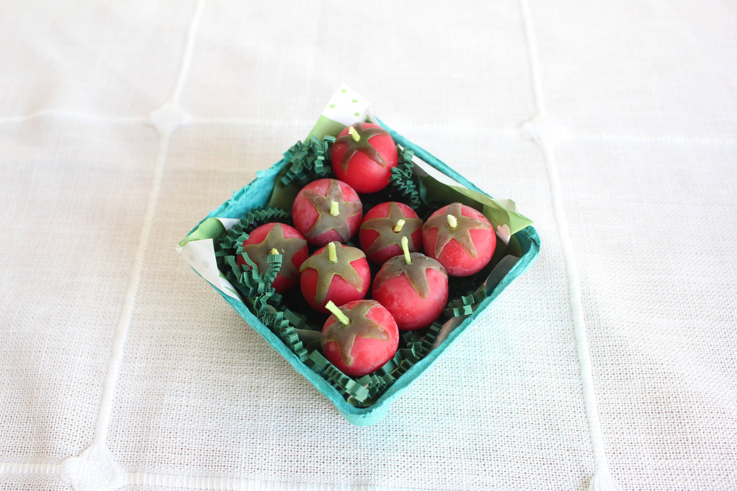 Red Cherry Tomato Beeswax Birthday Candles