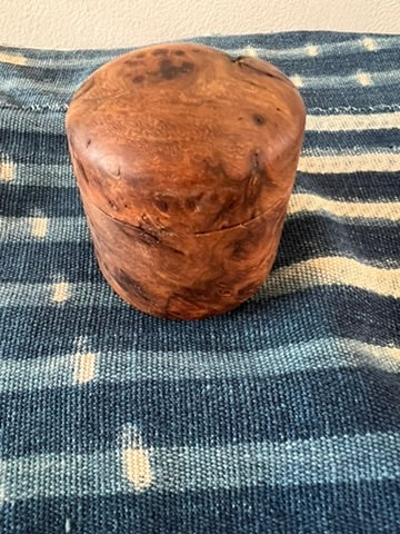 Elm Wood Burl Round Box, Handmade