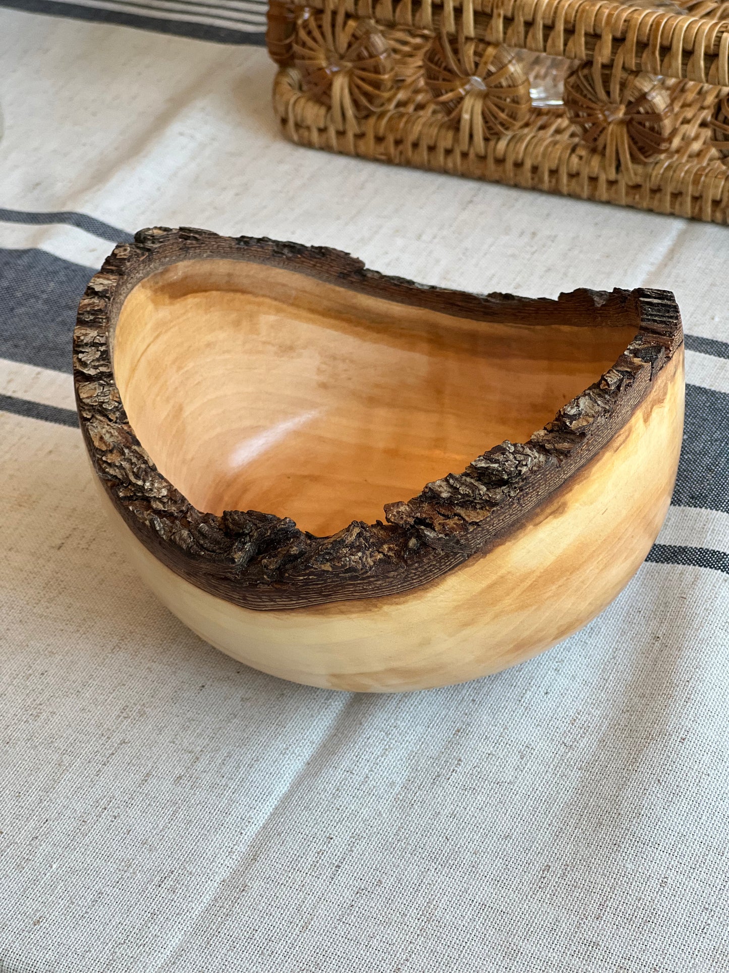 Natural Edge Pear Wood Bowl by Lydia Hirsh Woodturner