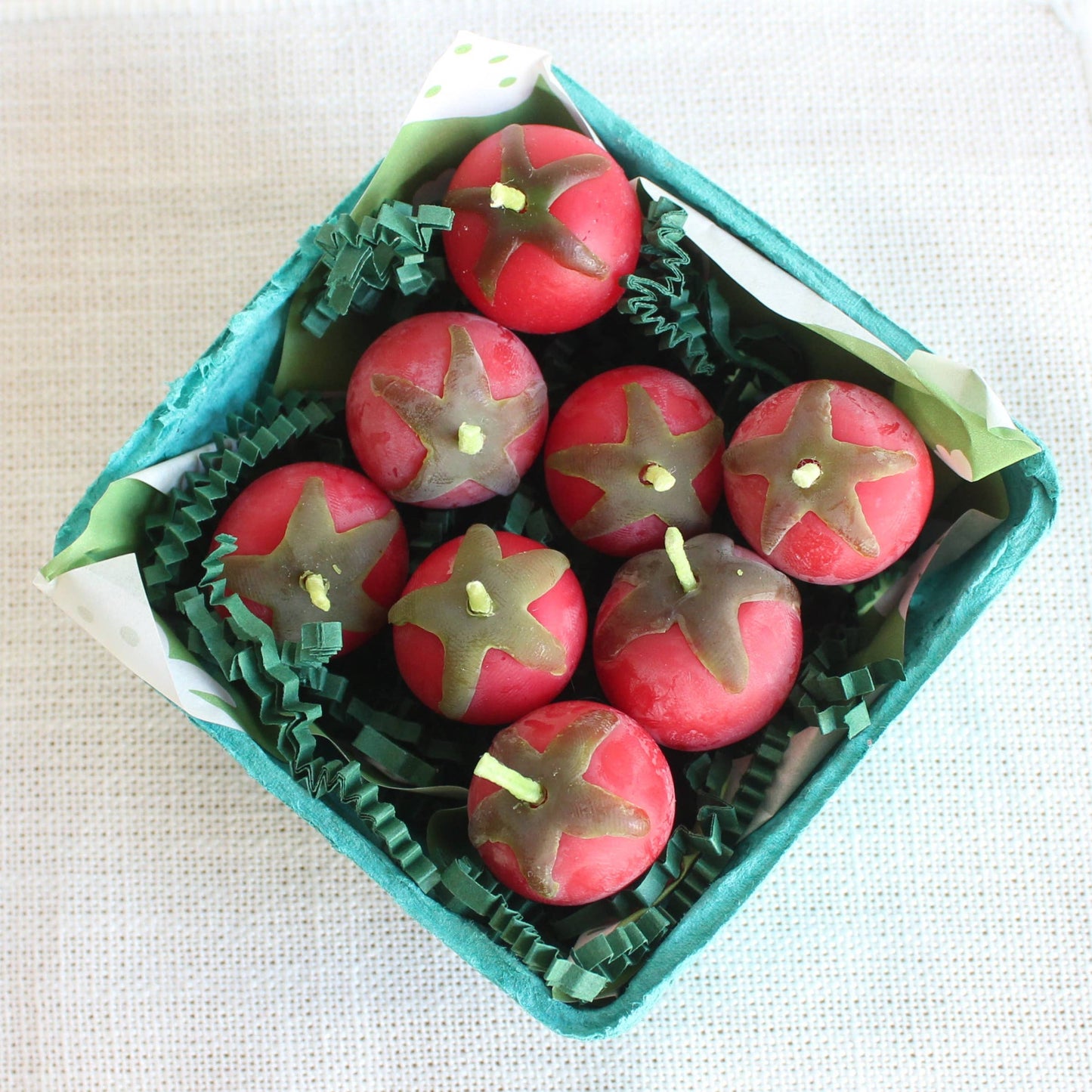 Red Cherry Tomato Beeswax Birthday Candles