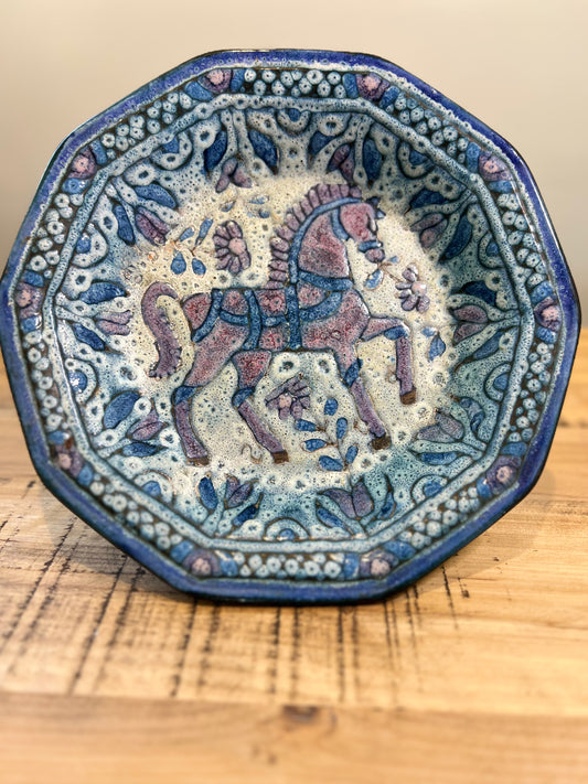 Decorative Serving Dish With Horse Figure