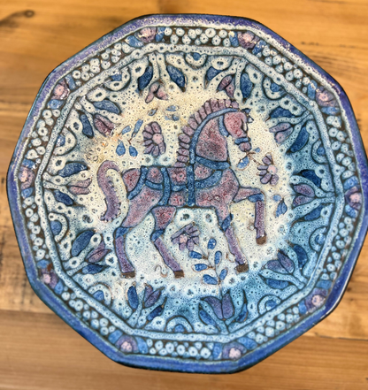 Decorative Serving Dish With Horse Figure