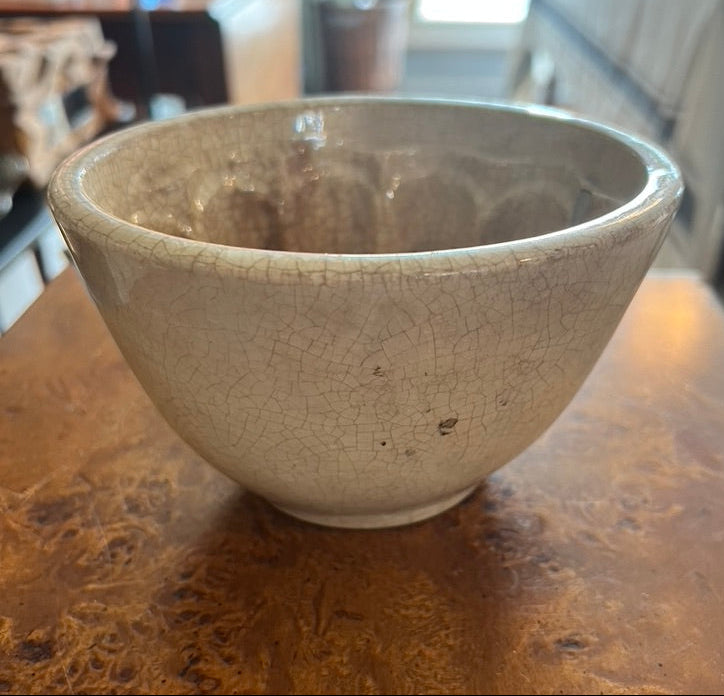 Antique Victorian Ceramic Jelly Mould with Crackle Glaze