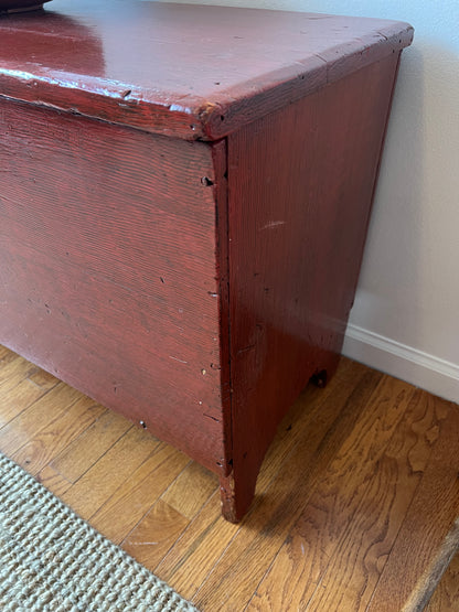 Early Primitive Pine Six-Board Blanket Chest