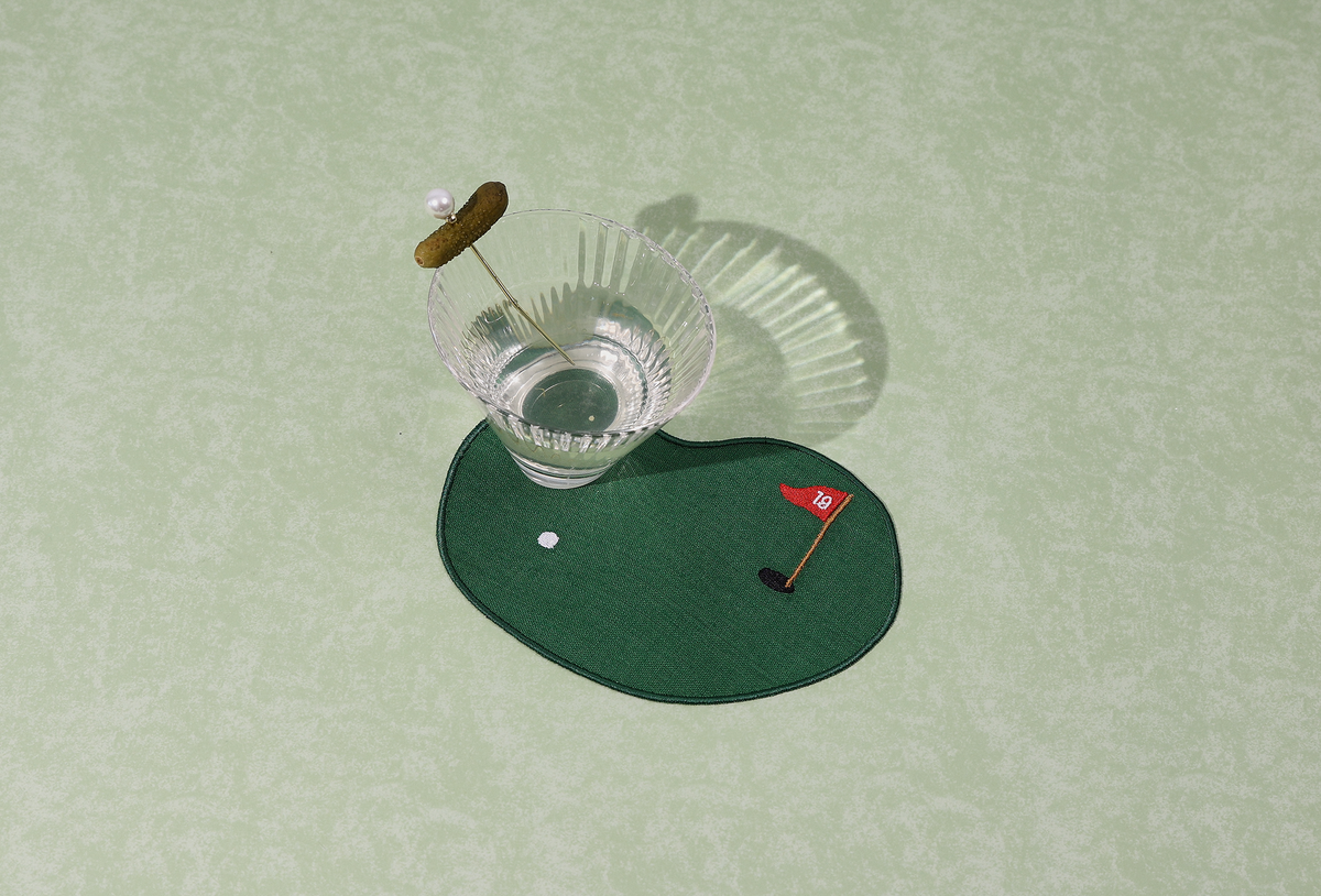 Golf Linen Cocktail Napkins - Set of 4