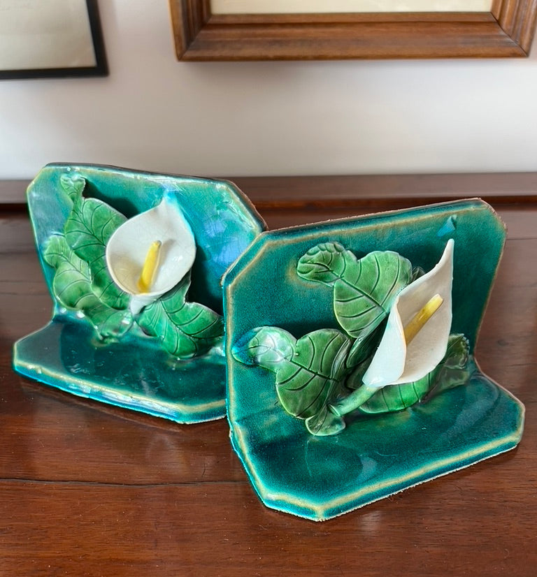 Rare Vintage Calla Lilly Bookends