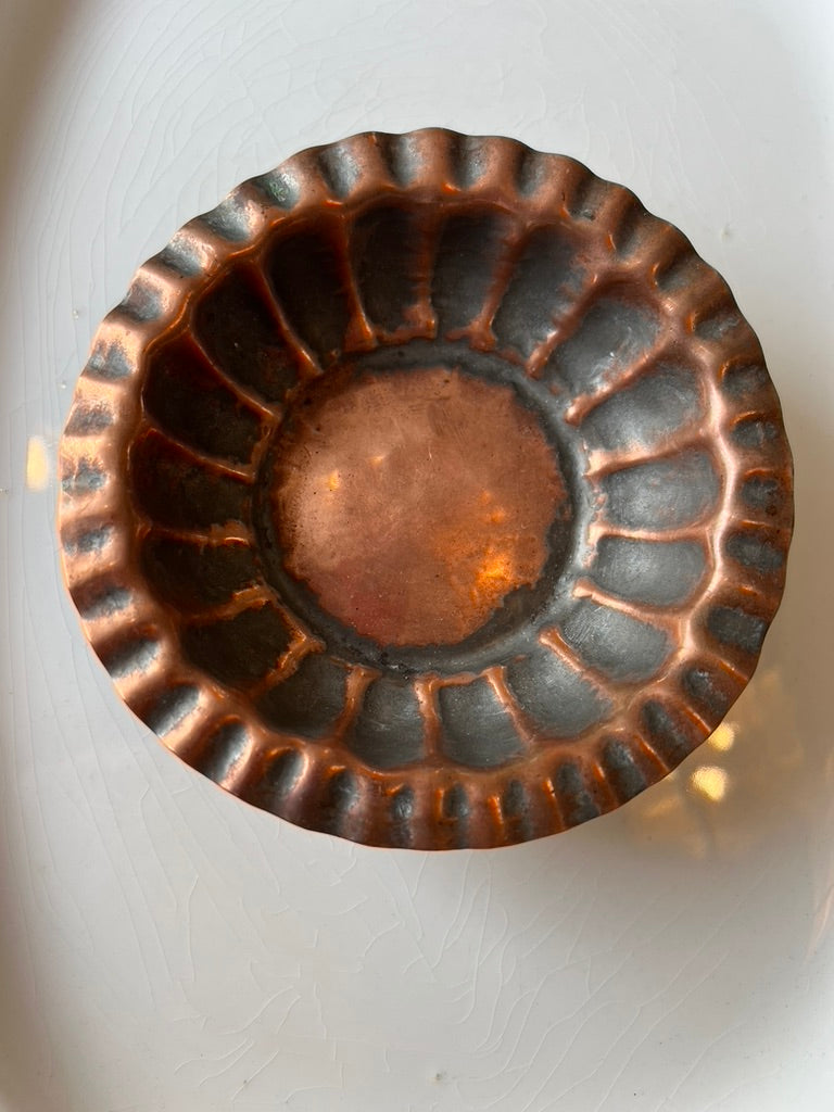 Vintage Hand-Hammered Copper Dish