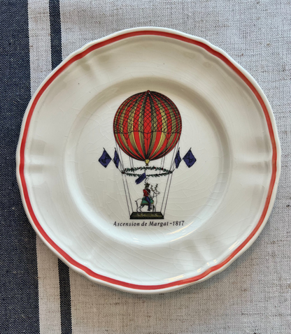 Vintage Longchamp La Minerve Hot Hair Balloon Plates, Set of 6