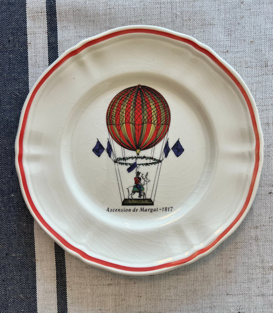 Vintage Longchamp La Minerve Hot Hair Balloon Plates, Set of 6