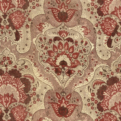 Fabric Print Decorative Tray w/ Brass Handles