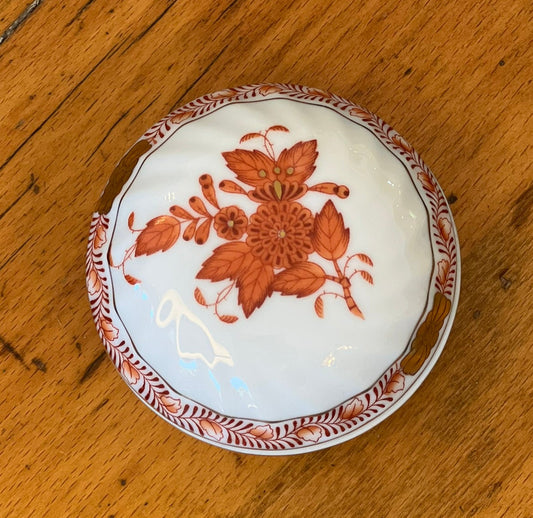 "Chinese Bouquet" Herend Hungarian Porcelain Covered Trinket Box