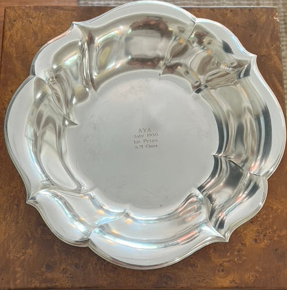 Vintage Chippendale Style Silver Plated Serving Bowl