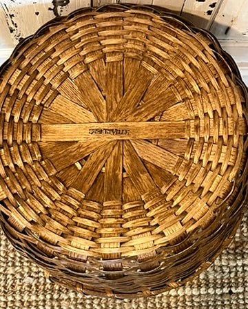 Antique Basketville Hoop Handle Gathering Basket, Made in Vermont