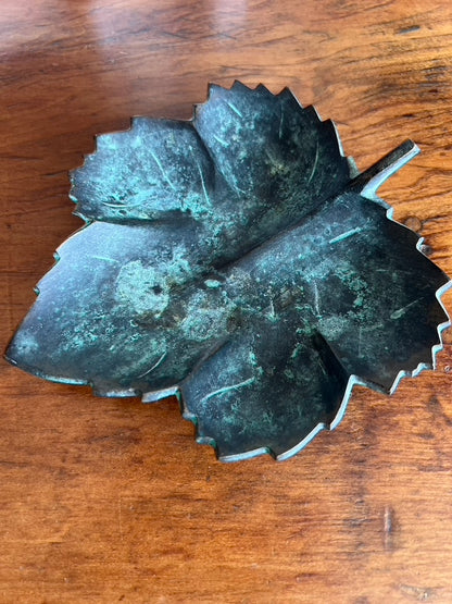 Vintage Metal Maple Leaf Dish