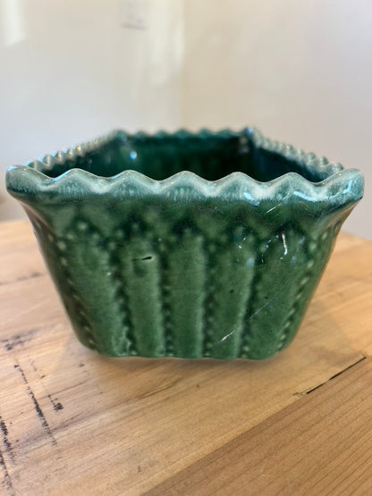 Vintage Cookson Pottery Planter with Scalloped Rim