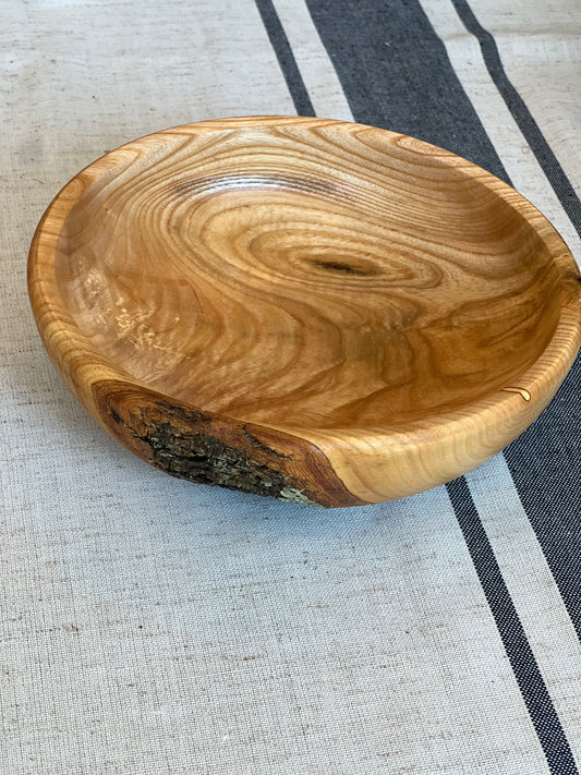 Maple Wood Bowl with Natural Edge Exposure