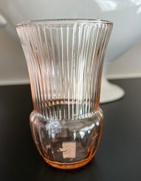 Vintage Pink Glass Small Vase, set of 2